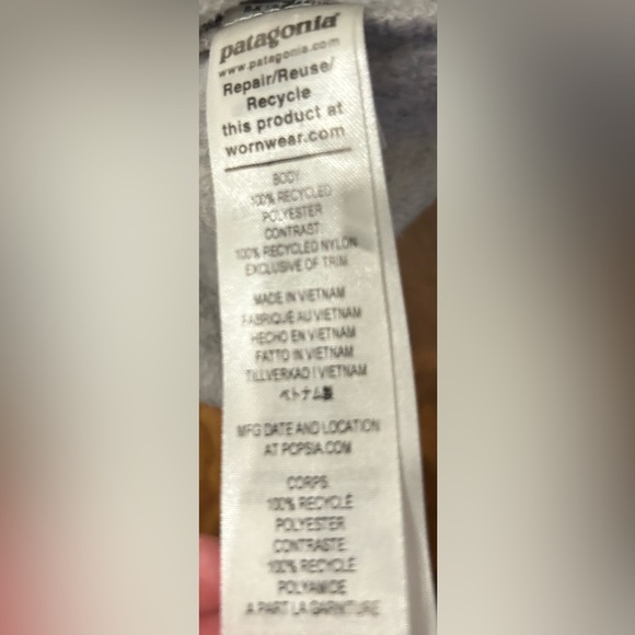 PATAGONIA, unisex Synchilla® Fleece Anorak Pullover, Oatmeal, size WXL,SM, new. - Picture 15 of 15